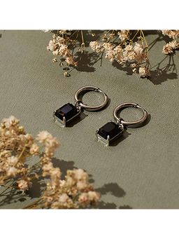 Salty Alpha - Chic Noir Silver Earrings