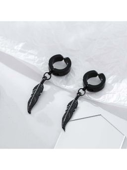 Salty Alpha - Black Feather Dangle Earrings
