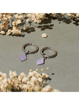 Salty Alpha - Purple Urban City Silver Earrings