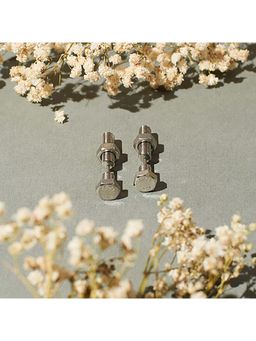 Salty Alpha - Screw Silver Stud Earrings