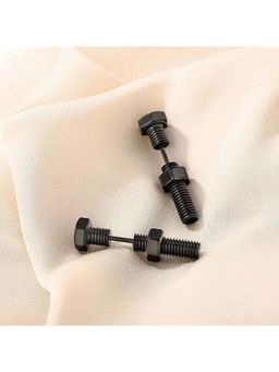Salty Alpha - Screw Black Stud Earrings