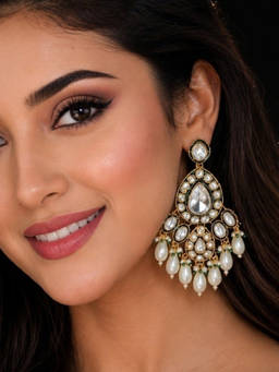 OOMPH - Large Kundan Drop Earrings