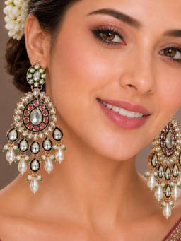 OOMPH - Large Kundan Drop Earrings