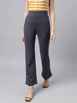 Xpose - Women Grey Comfort Wide High Rise Trousers