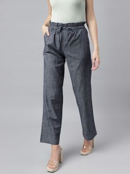 Xpose - Women Raw Blue Regular Fit Trousers