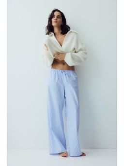 H&M - Women Blue Cotton Pyjama Bottom