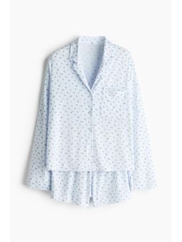 H&M - Women Blue Viscose-Blend Shirt & Shorts