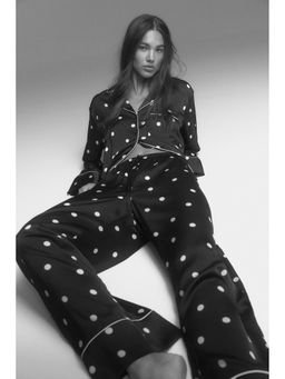 H&M - Women Black Satin Shirt & Pyjama