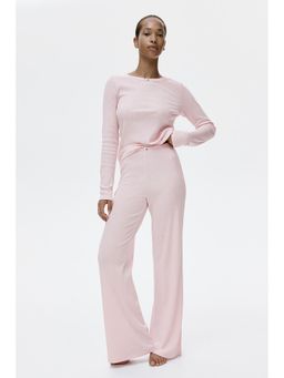 H&M - Women Pink Ribbed Jersey T-Shirt & Pyjama