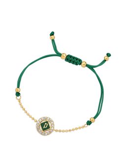 Police - Luck Gp Green Enamel Crystal Cord Slider Bracelet For Women
