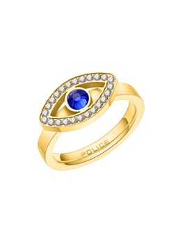 Police - Eye Gp Blue and White Crystals Rings For Women