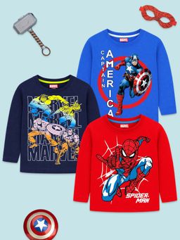 Kuchipoo - Boys Multi-Color Graphic Printed Cotton T-shirts (Pack of 3)