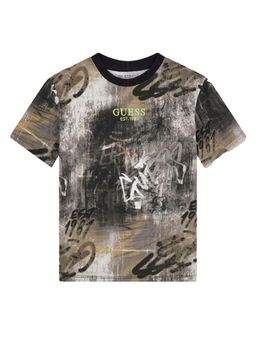 Guess - Boys Multi-Color Cotton Printed T-shirt