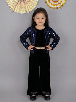 Lil Drama - Razzle Dazzle Girls Navy Blue Jacket Top and Pant