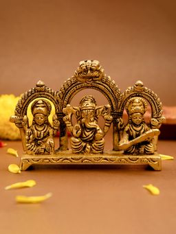 Ekhasa - 100% Pure Brass Laxmi Ganesh Saraswati Murti
