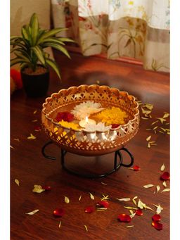 Ekhasa - Urli Bowl with Stand For Home Decor and Table Decorative(Ekurir-04Bwl1-Gl)