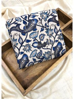 Palash - Kalamkari Fabric Printed Running Dress Material - White