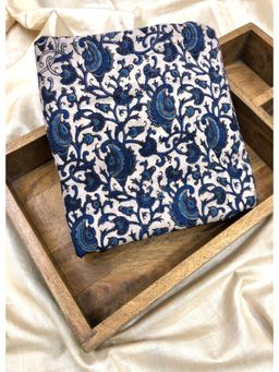 Palash - Kalamkari Fabric Printed Running Dress Material - Cream