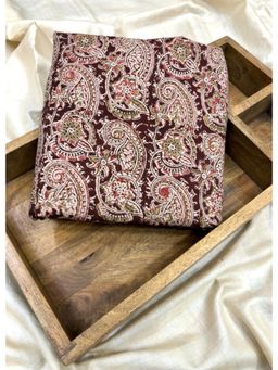 Palash - Kalamkari Fabric Printed Running Dress Material - Maroon