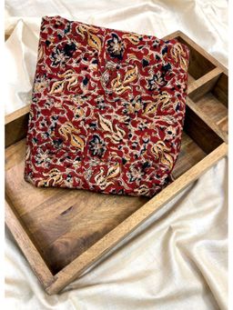 Palash - Kalamkari Fabric Printed Running Dress Material - Maroon