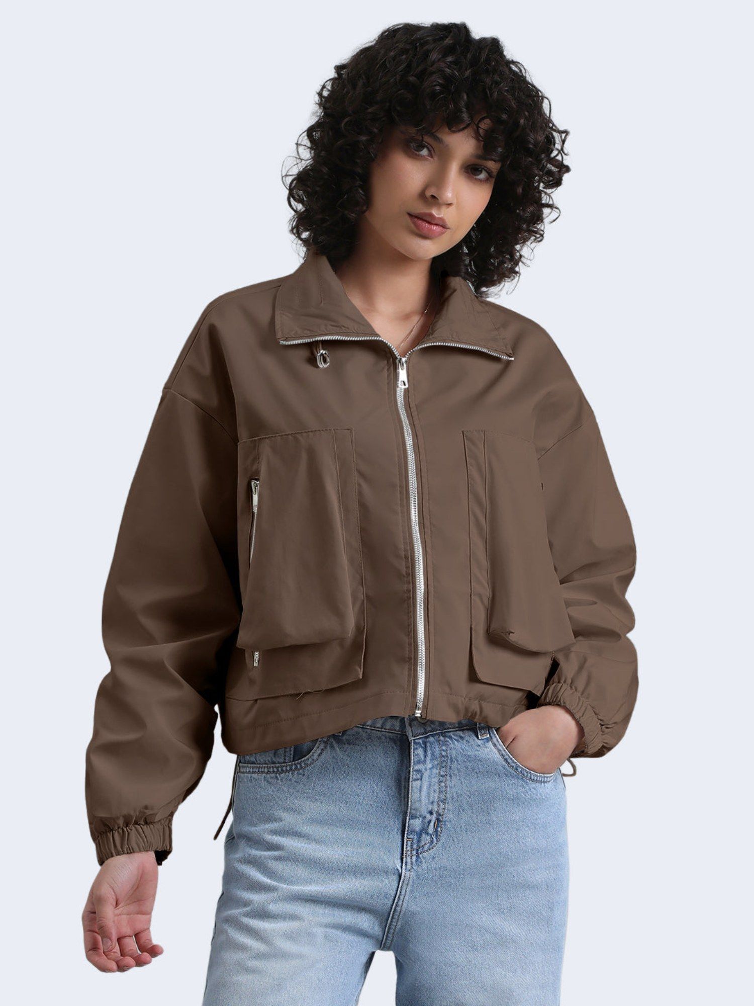 showoffff Edition Women's Brown Bomber Jacket-picture-31