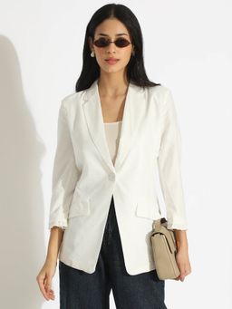 SHOWOFF - Women's Off White Single-Breasted Blazer