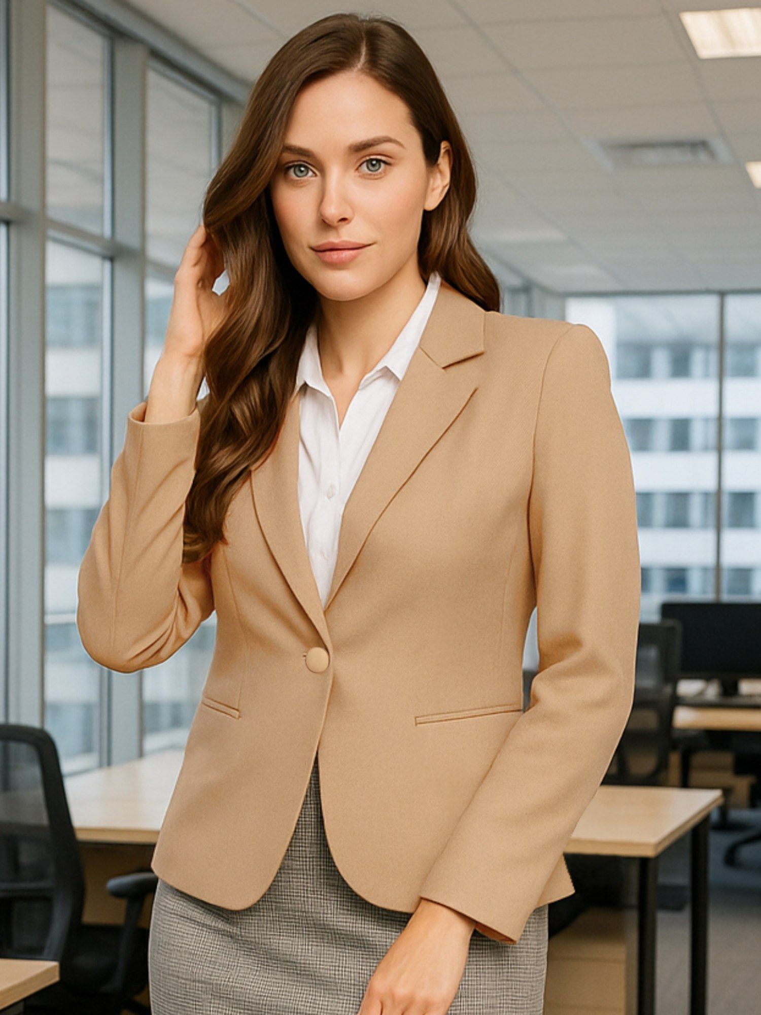 martini Women Beige Tailored Fit Blazer-picture-38