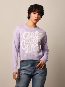 ONLY - Regular Fit Purple Sweater