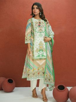 Autumnlane - Baga Fern Printed Cotton Lawn Kurta and Pant with Dupatta (Set of 3)