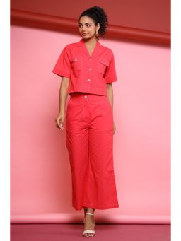 Autumnlane - Lovely Red Cotton Co-Ord (Set of 2)