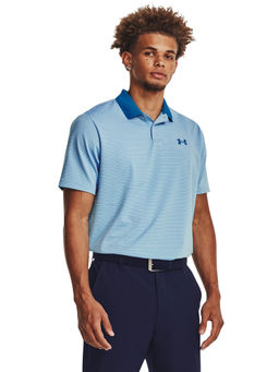 Under Armour - UA Performance 3.0 Stripe Blue Polo T-Shirt