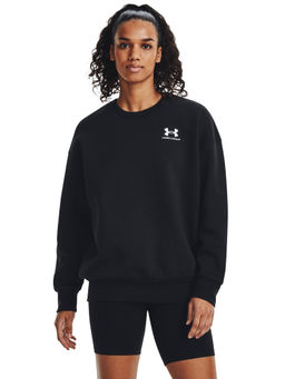 Under Armour - UA Essential Fleece Oversized Black Round Sweatshirts