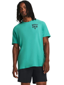 Under Armour - UA Project Rock Night Crew Short Sleeve Green T-Shirt