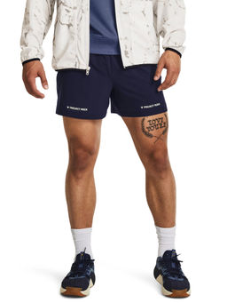 Under Armour - UA Project Rock 5" Woven Blue Shorts