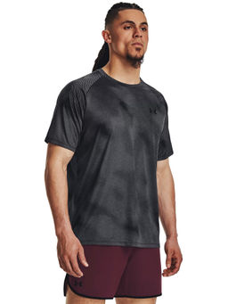Under Armour - UA Techa, 2.0 Lino Print Half Sleeve Black T-Shirt