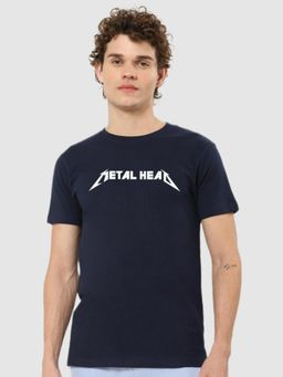 Bewakoof - Men's Blue Hard Rock Graphic Printed T-shirt