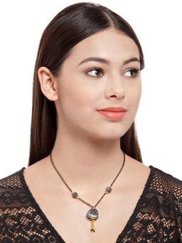 PANASH - Black Rhodium plated Beaded Mangalsutra