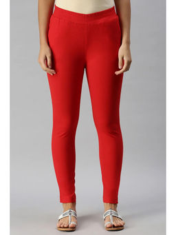 Soch - Womens Red Viscose Solid Straight Pant