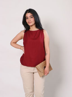 Saltpetre - Women Modal Solid Maroon Shell Top