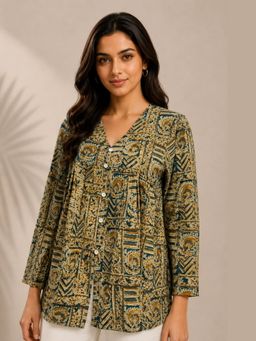 PANCHRANGA - Vanraaj Hand Kalamkari Cotton Top