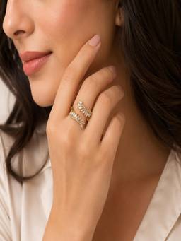 ABHUSHANAM - Golden Laurel Grace Ring