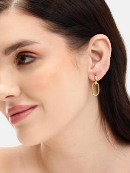 Carlton London - 18Kt Gold Plated Contemporary Interlocking Twisted Earrings