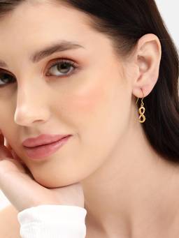 Carlton London - 18Kt Gold Plated Infinity Drop Earrings