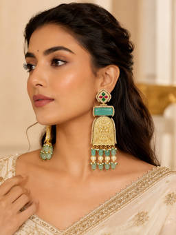 ABHUSHANAM - Rajeshwari Mint Earrings