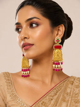 ABHUSHANAM - Rajeshwari Ruby Earrings