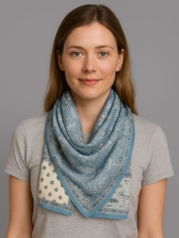 Alvaro Castagnino - Women Blue Printed Polyester Stole