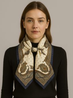 Alvaro Castagnino - Women Cream Printed Polyester Stole