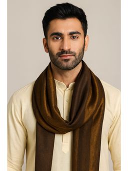 MUFFLY - Zari Twilight Black Woven Wool Stole for Men