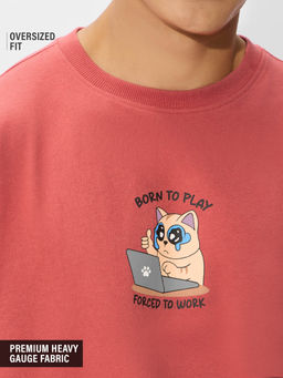 The Souled Store - Originals Born To Play Men Oversized T-Shirt