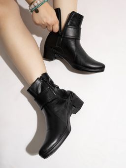 Shoetopia - Comfortable Stylish Black Casual Boots for Women
